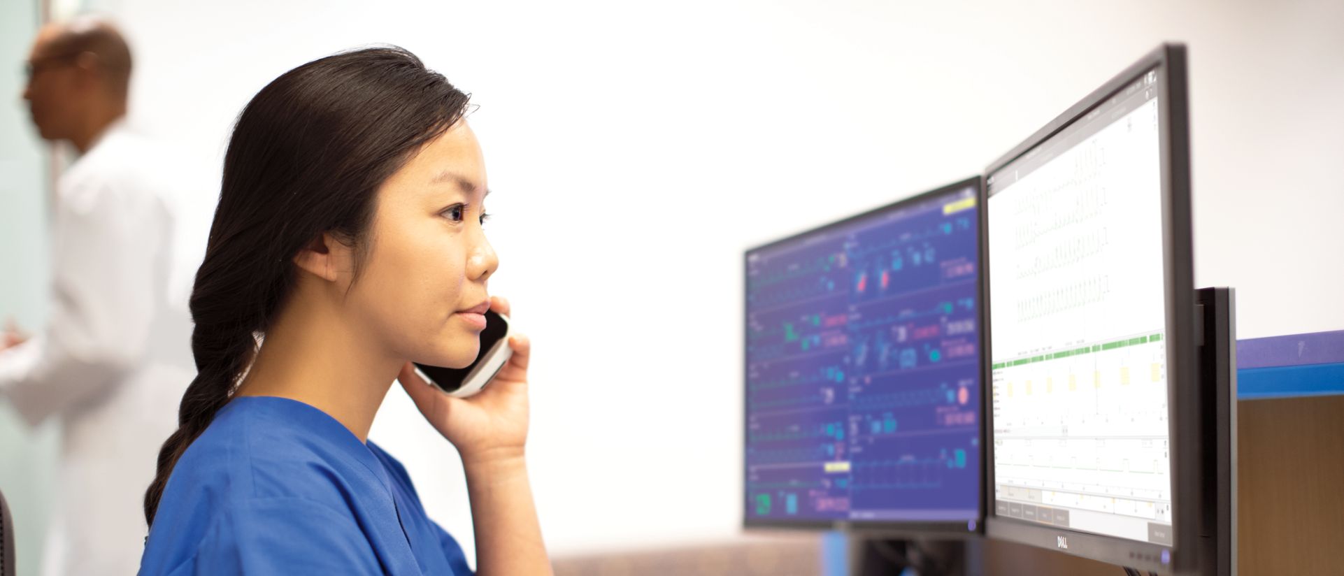 Tell viewers as much as possible about the image, using as few words as possible. Remove unnecessary words like 'the' and 'and'. Example: 'doctor wearing lab coat looking at screen' or 'guy shaving face in mirror'