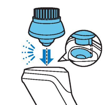 Using the cleansing brush attachment